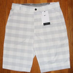 Nike Dri-Fit UV Plaid Chino Golf Shorts Mens 30 36 Photon Dust